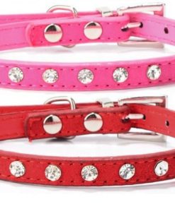 Alternative view of Leather Crystal Rhinestone Pet Collar