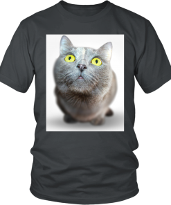 Alternative view of Charcoal Cat Green Eyes T-shirt 2