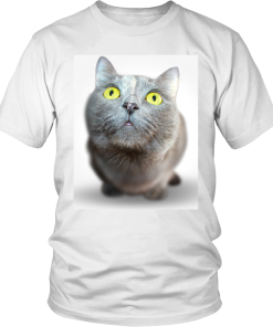 Alternative view of Charcoal Cat Green Eyes T-shirt 3