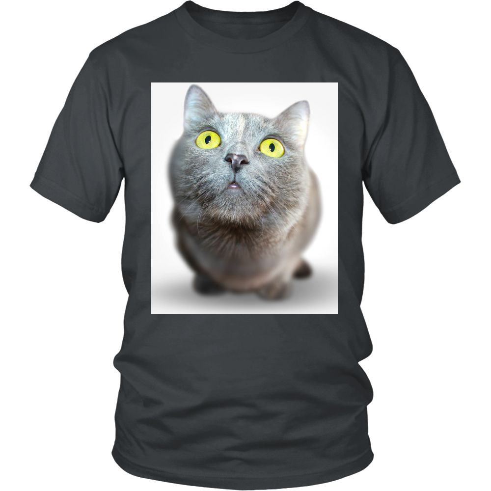 Grey Cat Green Eyes T-shirt 2