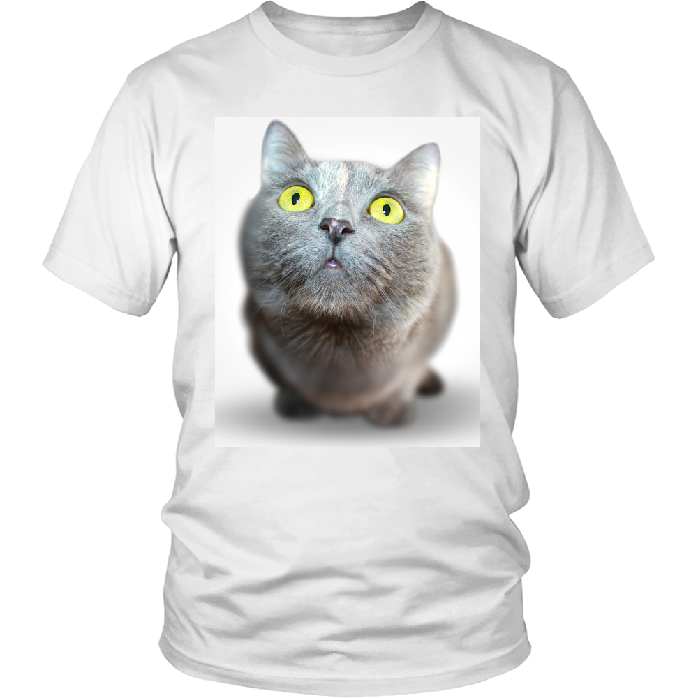 Charcoal Cat Green Eyes T-shirt 3 - Image 2